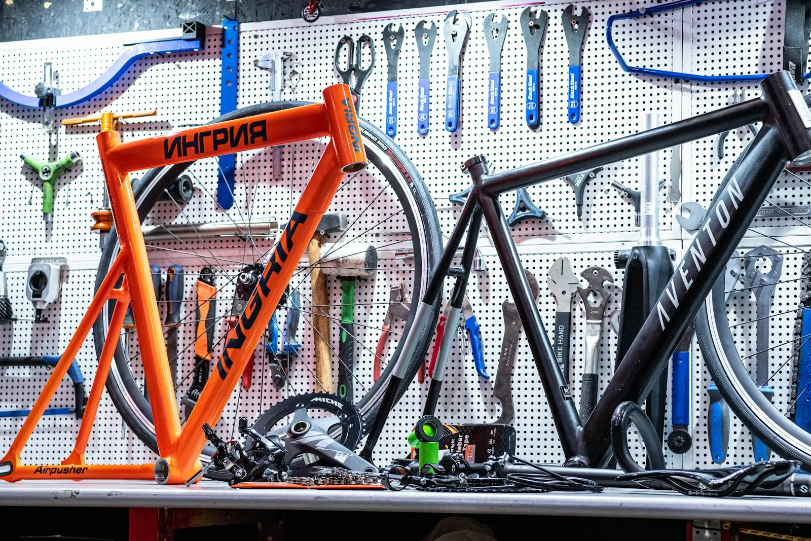 Black and gray mountain bike on dirt — bicycle horn install context