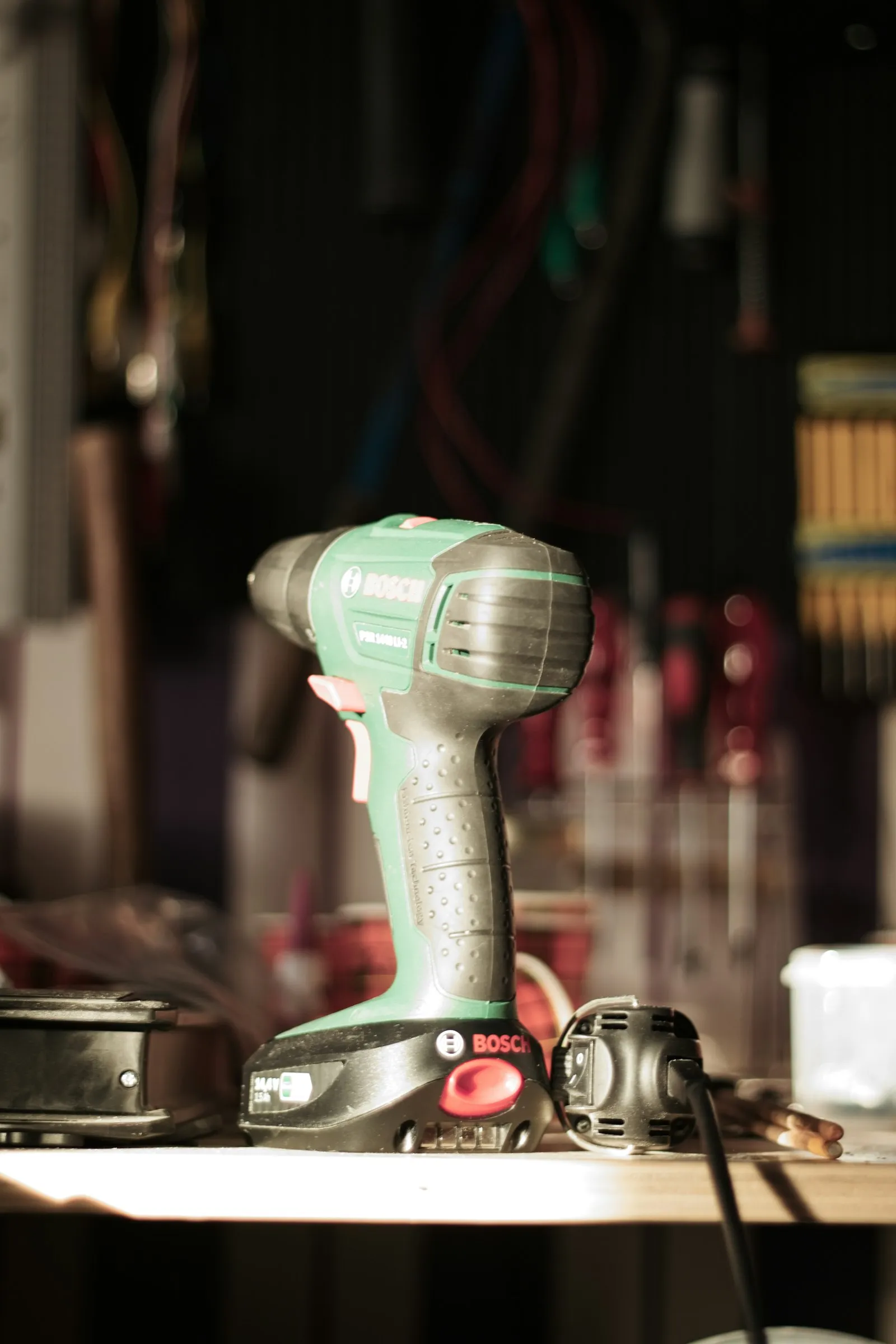 Green-and-black cordless drill — Ryobi 18V ONE+ platform for budget-tier portable horns