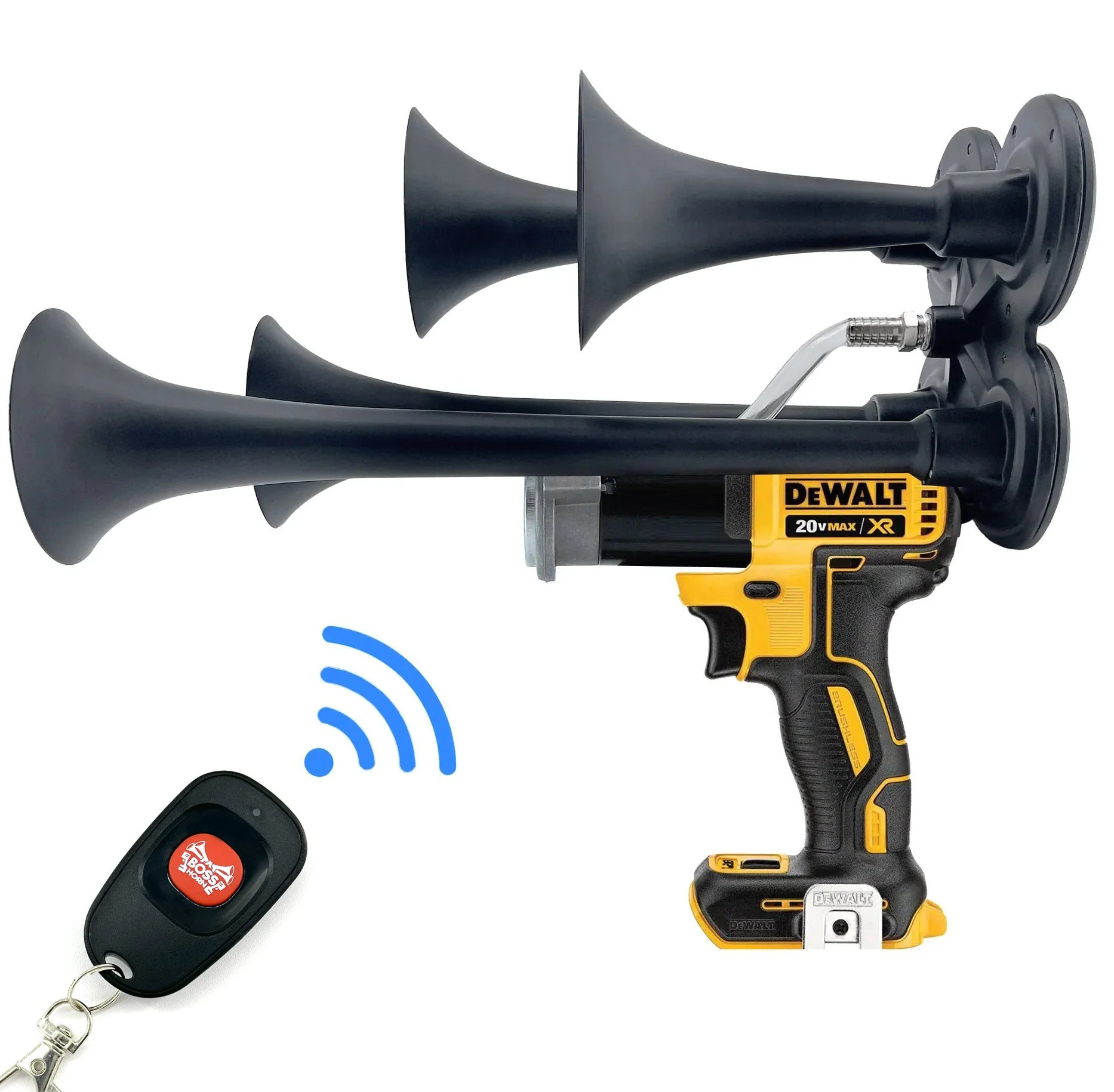 BossHorn DeWalt Quad Train Horn 20V portable handheld unit
