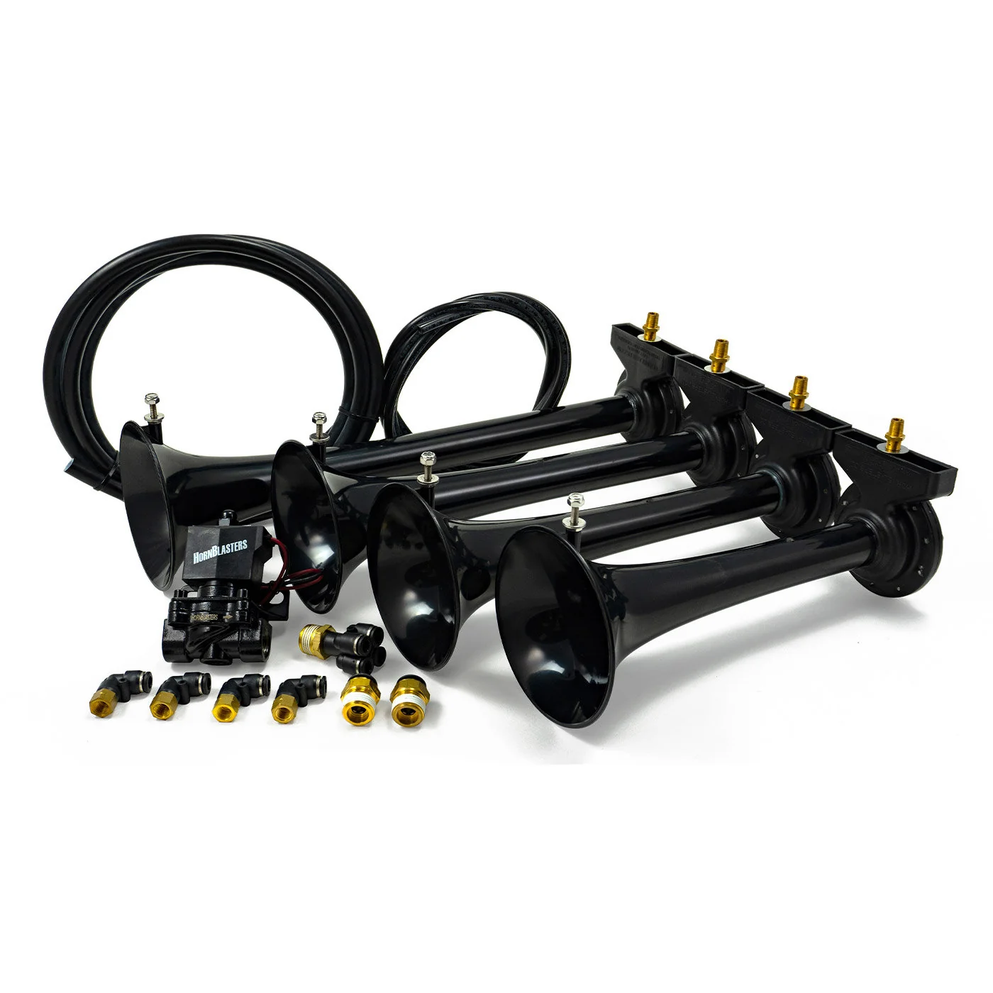 HornBlasters Shocker XL four-trumpet train horn set used in the Conductor's Special 548 kit