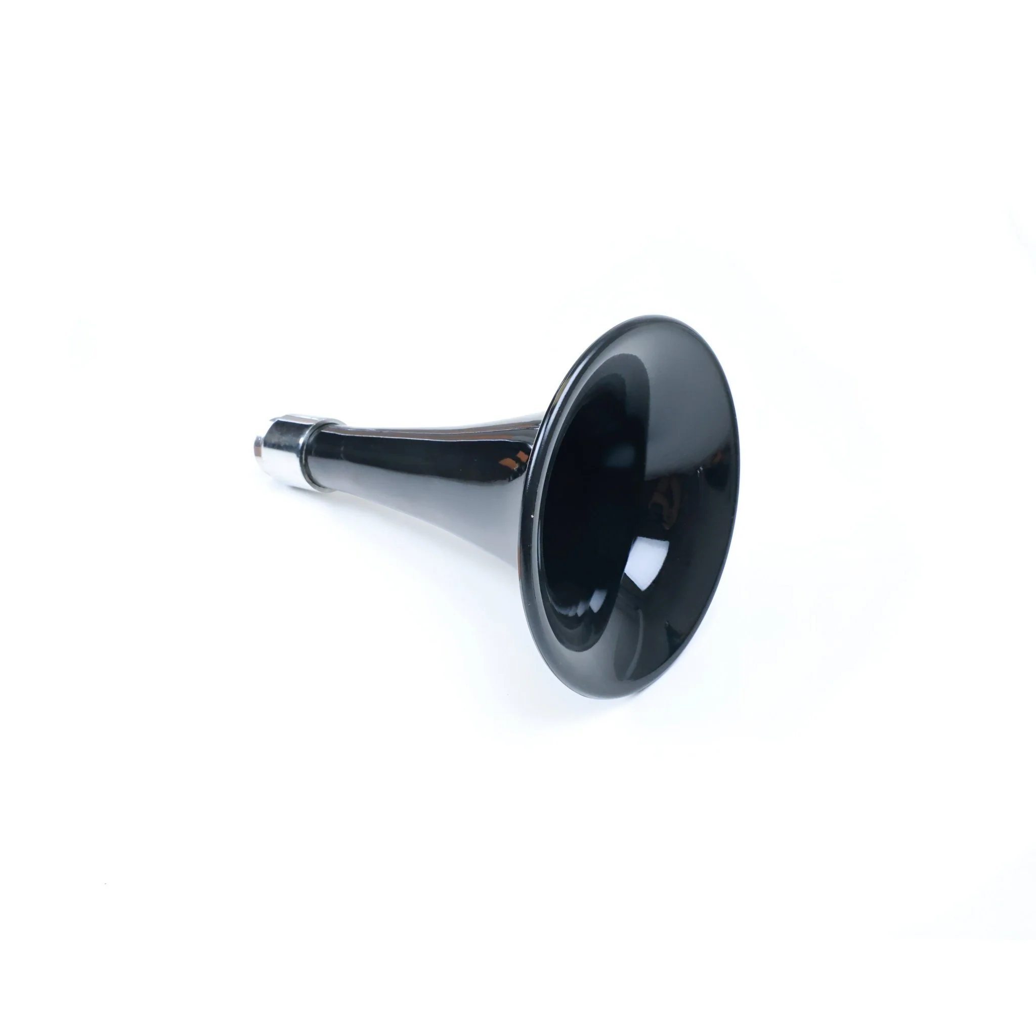 Kleinn Model 220 small 11.5-inch black ABS trumpet, bell facing the camera