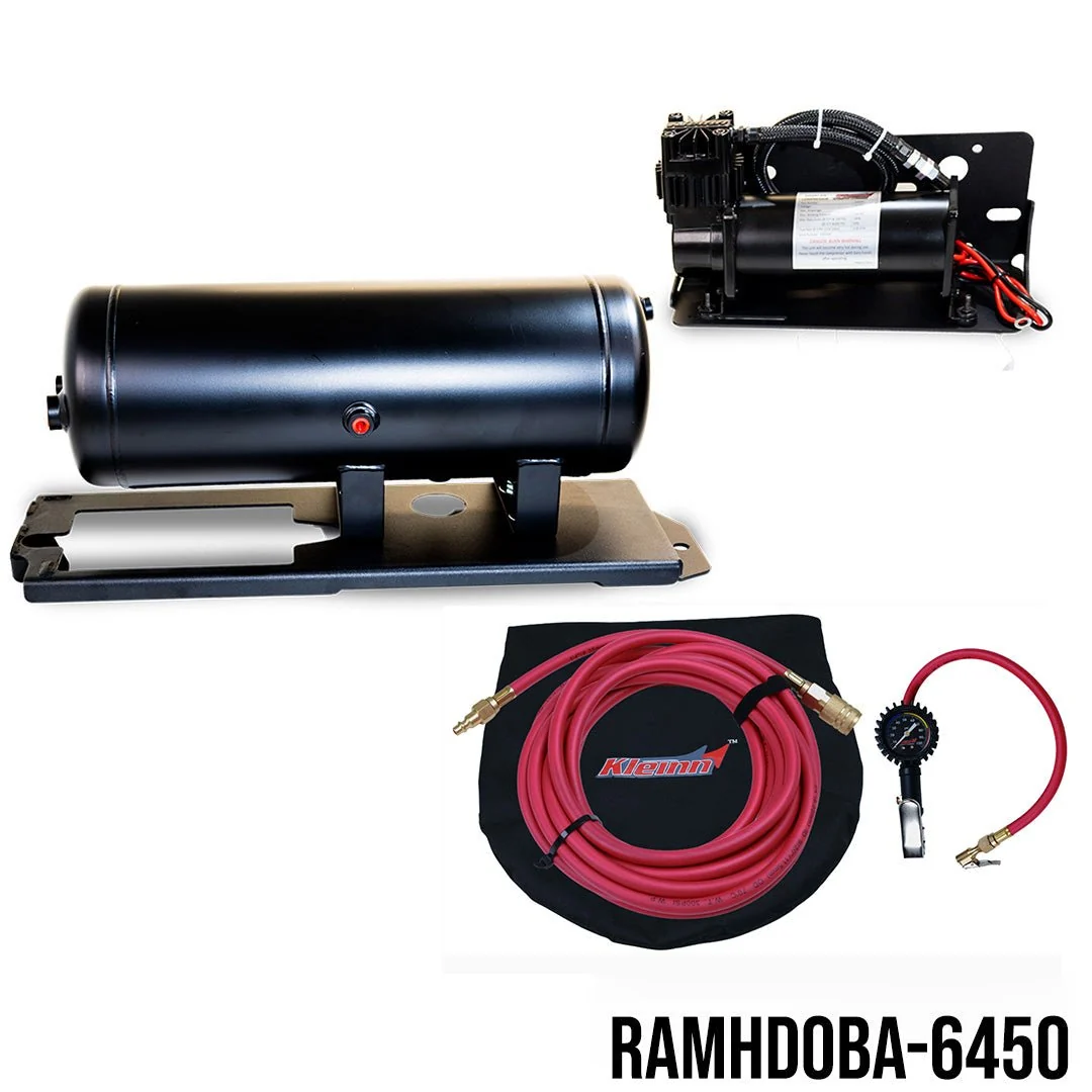 Kleinn RAM HD onboard air system components — waterproof compressor, tank and brackets