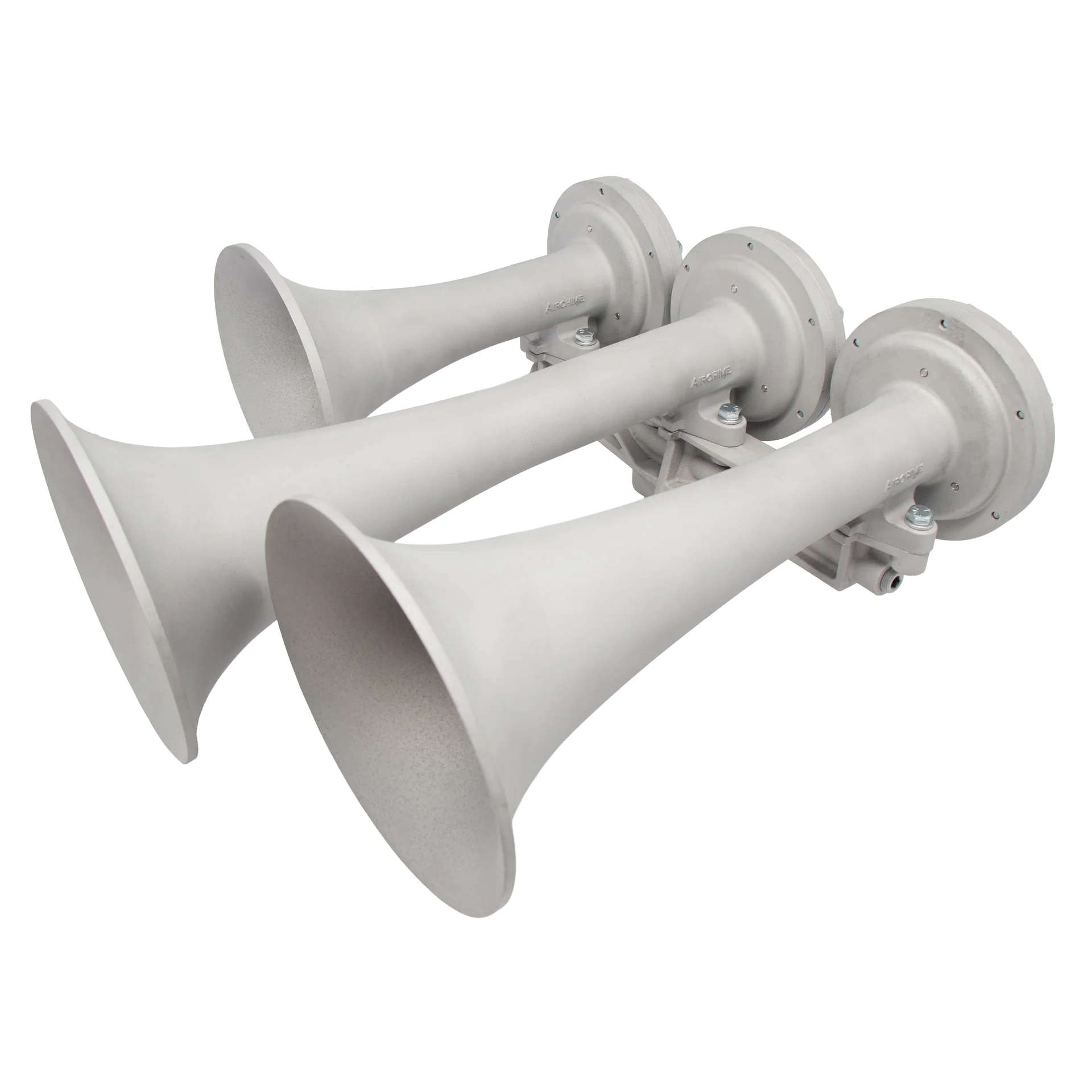 Nathan AirChime K3HL side profile showing the 1/2-inch NPT inlet and mounting flange on the manifold