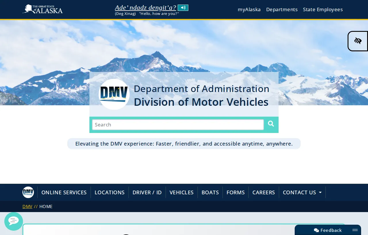 Screenshot of the official statute page at doa.alaska.gov