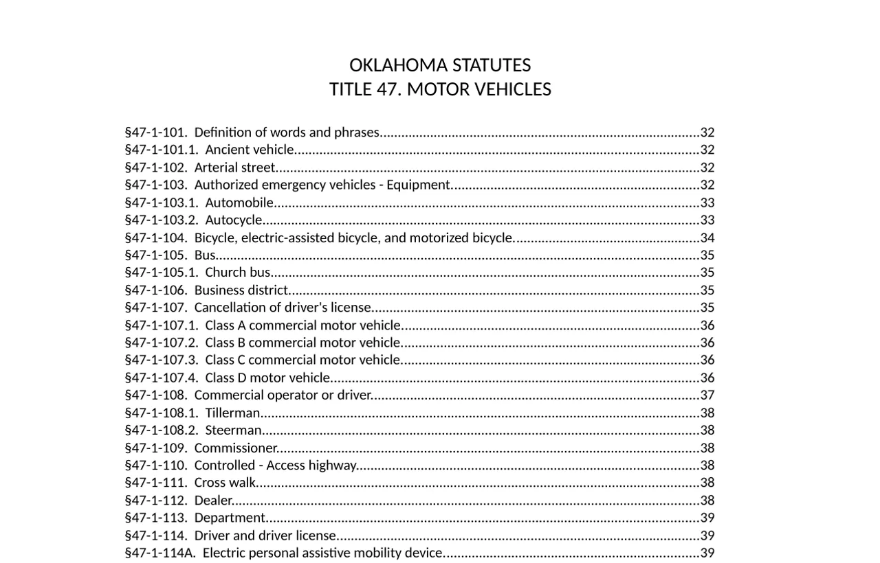 Screenshot of the official statute page at oksenate.gov